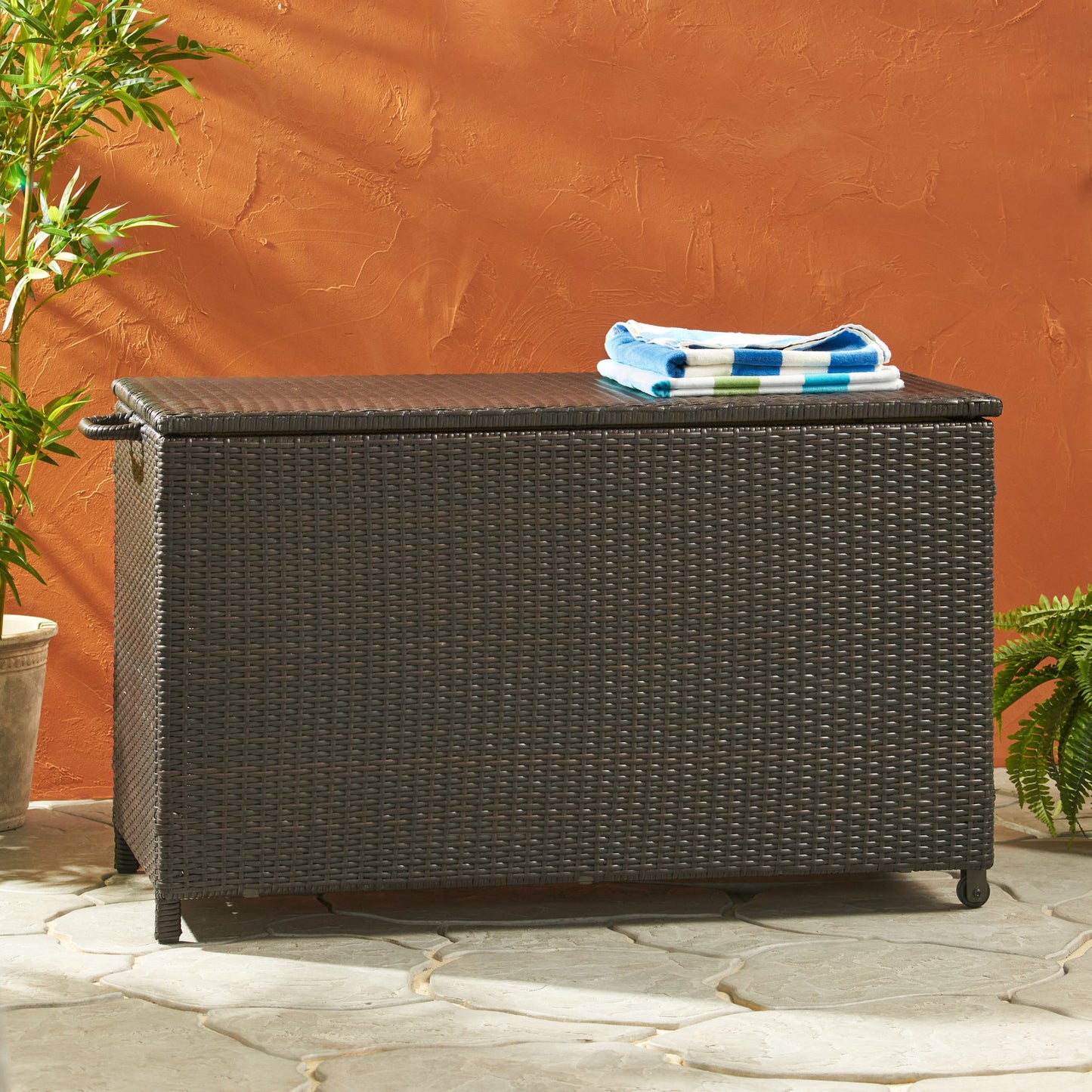 Blake - Wicker Cushion Box - Brown Multi Noble House