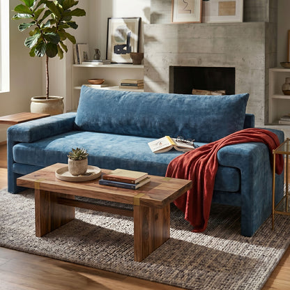 Upholstered 3 Seater Sofa With Wide Armrests Noble House