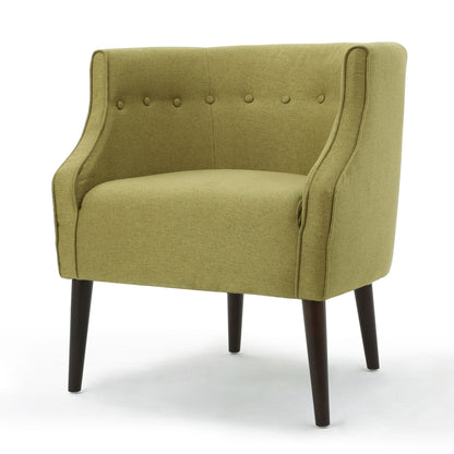 Contemporary Upholstered Club Chair With Button Tufting Noble House