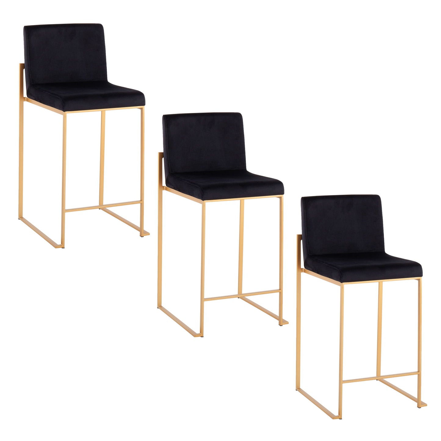 Fuji - Contemporary High Back Stylish Counter Stool Lumi Source