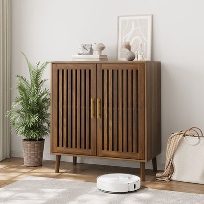 Grille Striped Sideboard Buffet Cabinet With Storage Home Essentials