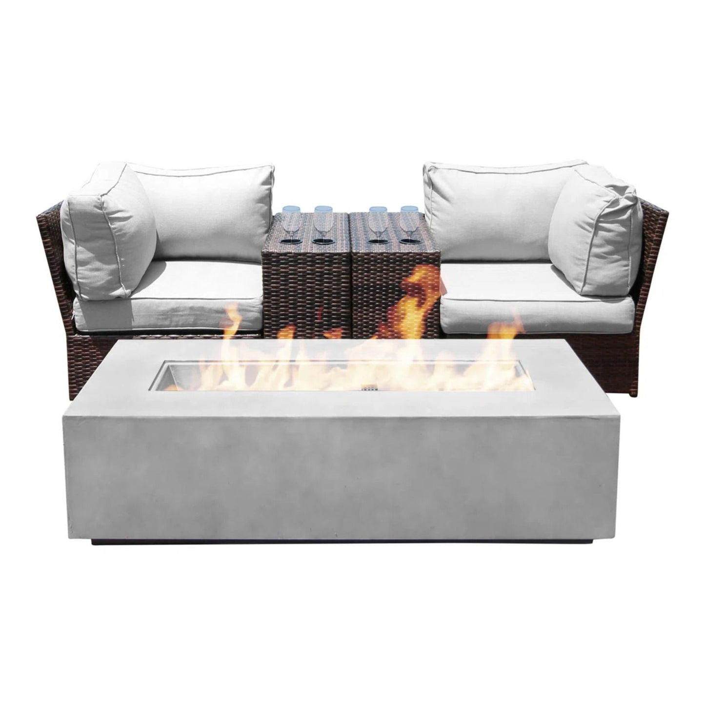 Outdoor Elegance Conversation Set With Fire Pit LSI Patio Furniture