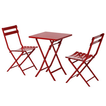 3 Piece Patio Bistro Set Of Foldable Square Table And Chairs Home Essentials