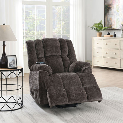 Power Motion Recliner With Lift Heating Massage Function - Brown Acme