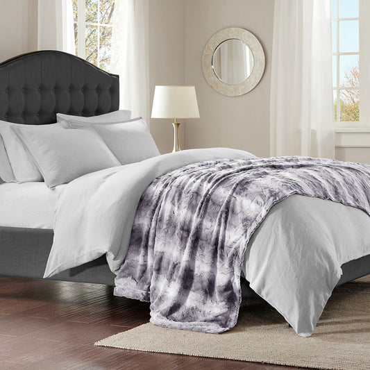 Zuri - Oversized Bed Throw - Gray