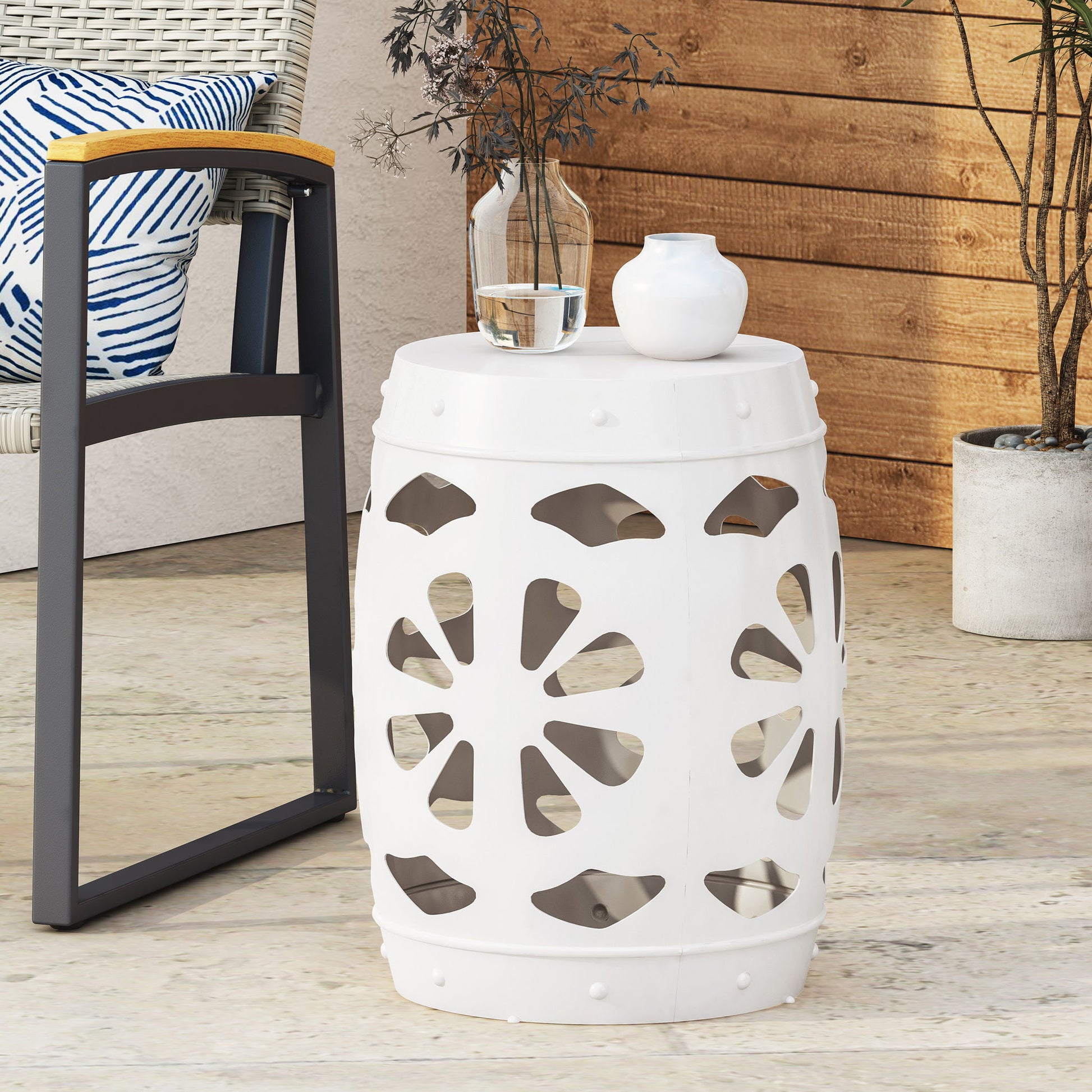 Large Metal End Table Home Essentials