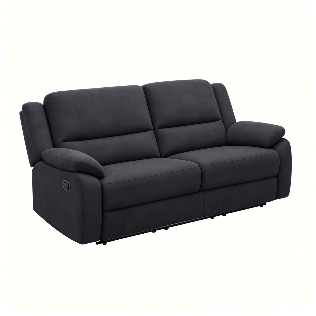 2 Seat Manual Reclining Loveseat With 150° Recline & Footrest - Black Home Essentials