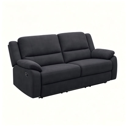 2 Seat Manual Reclining Loveseat With 150° Recline & Footrest - Black Home Essentials