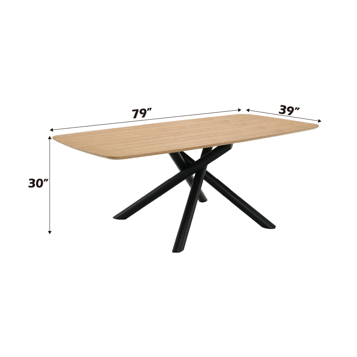 Lawton - 7 Pieces Dining Room Set - Natural / Black / Gray Acme