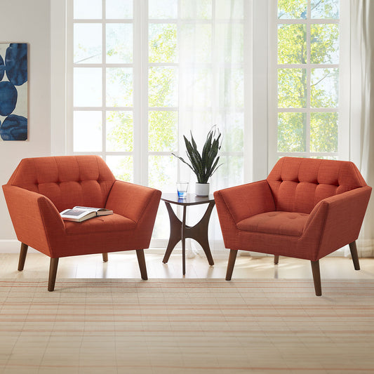 Newport - Wide Mid-Century Modern Lounge Chair (Set of 2) - Spice INK+IVY