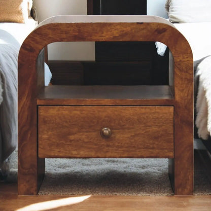 Darcy - Nightstand With Drawer And Open Shelf - Brown Artisan Furniture