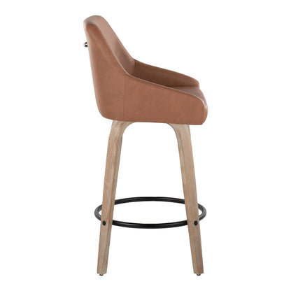 Hannah - Transitional Fixed Height Counter Stool With Swivel With Round Footrest (Set of 2) Lumi Source