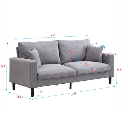 Modern Upholstered 2 Piece Sofa Set With 3 Seater And 2 Seater Home Essentials