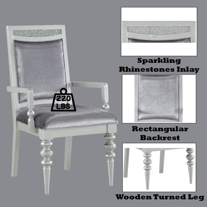 Maverick - Arm Chair (Set of 2) - Silver Acme
