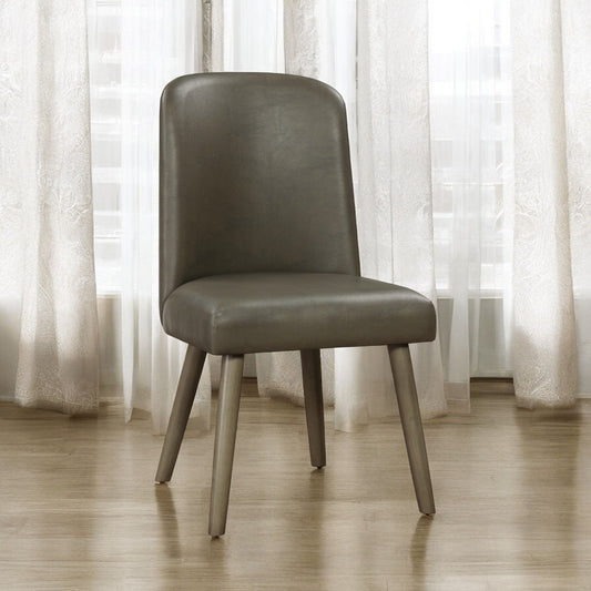 Waylon - Synthetic Leather Side Chair (Set of 2) - Gray / Oak Acme