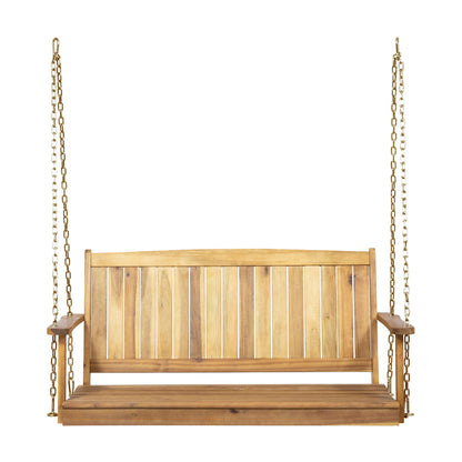 Tambora - Porch Swing Acacia Wood Slat Design Noble House