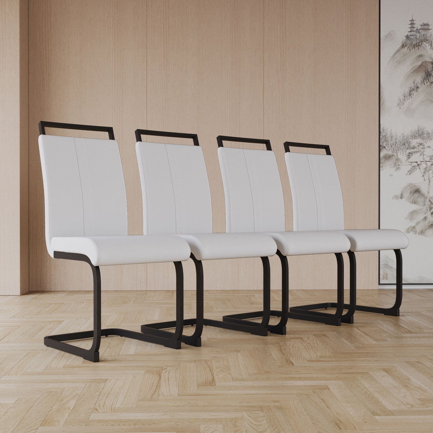 Modern Dining Chairs With High Back Upholstered Design Metal Legs Home Essentials