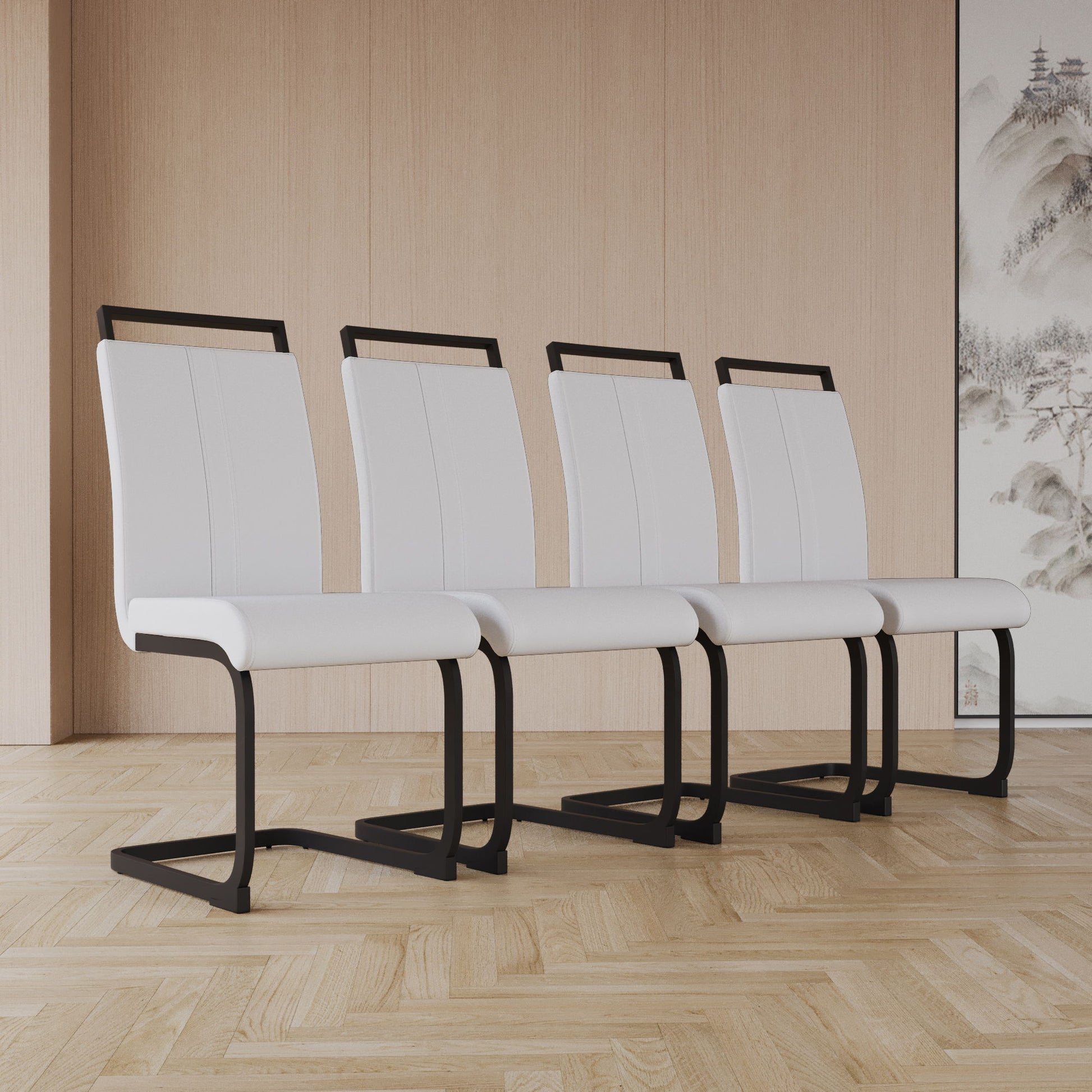 Modern Dining Chairs With High Back Upholstered Design Metal Legs Home Essentials