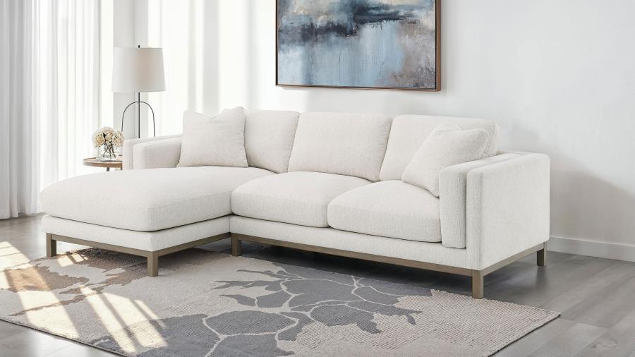 Geneva - Boucle Upholstered Sectional Chaise Sofa - Sand Coaster Fine Furniture