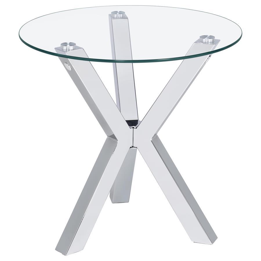 Kenzie - Round Tempered Glass Top Table Coaster Fine Furniture
