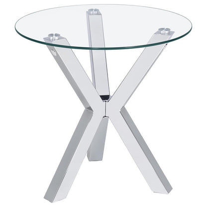 Kenzie - Round Tempered Glass Top Table Coaster Fine Furniture