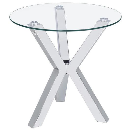 Kenzie - Round Tempered Glass Top Table Coaster Fine Furniture