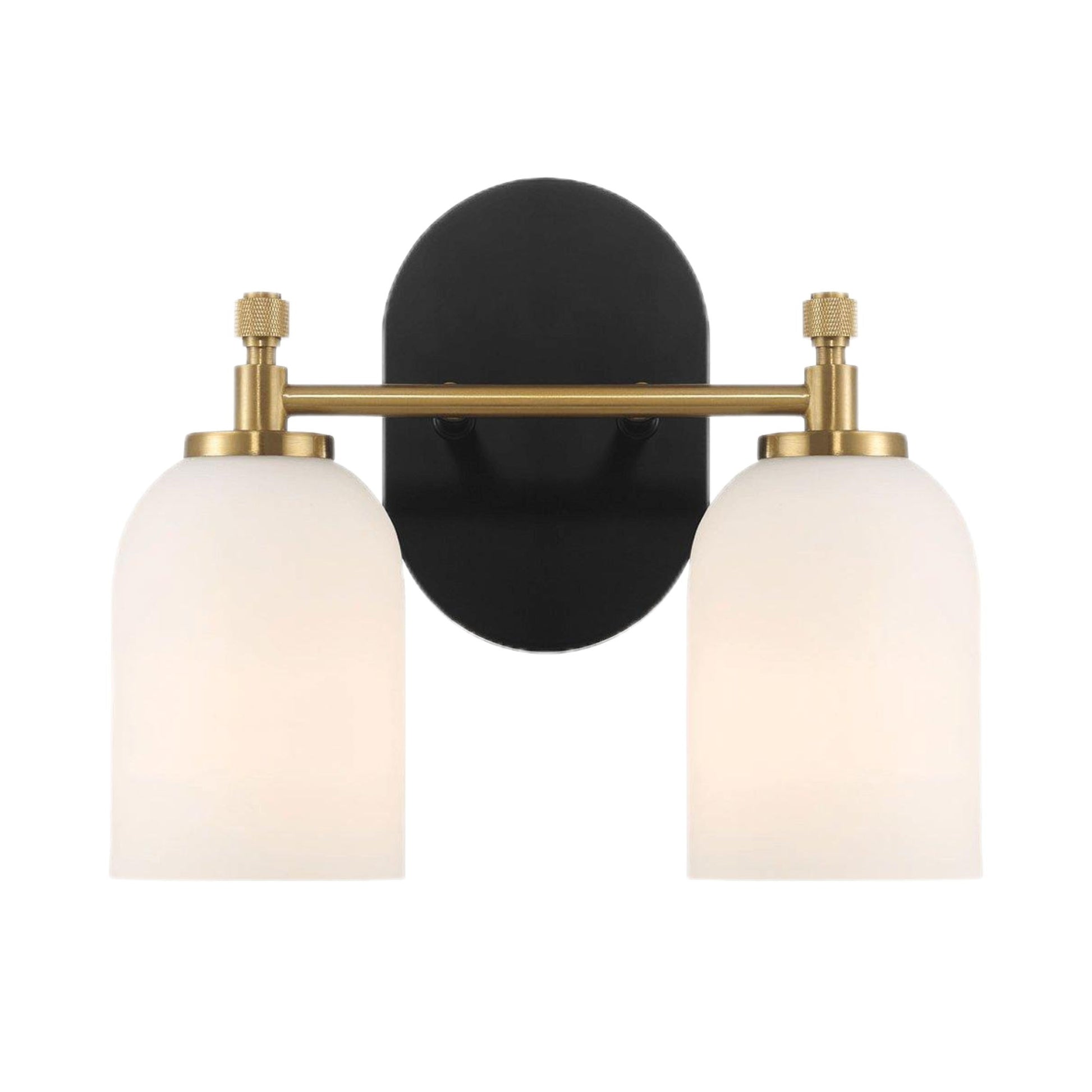 Vortex - 2 Lights Vanity In Traditional Style For Over Bathroom Mirror Wall Sconce - Black / Gold / White Ashcroft Furniture