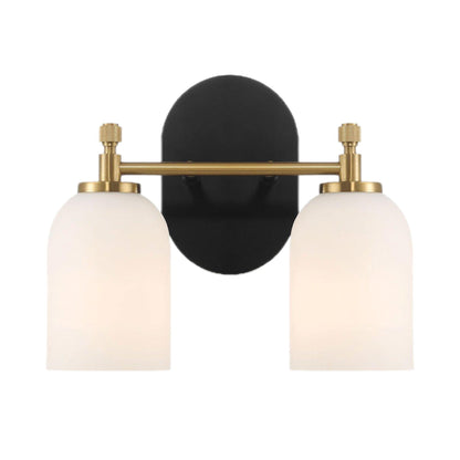 Vortex - 2 Lights Vanity In Traditional Style For Over Bathroom Mirror Wall Sconce - Black / Gold / White Ashcroft Furniture