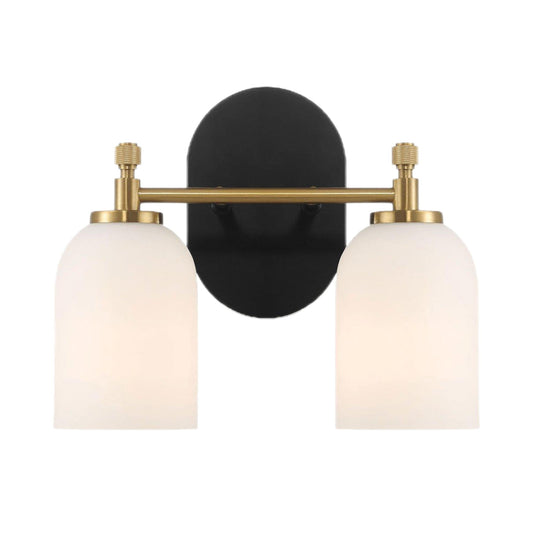 Vortex - 2 Lights Vanity In Traditional Style For Over Bathroom Mirror Wall Sconce - Black / Gold / White Ashcroft Furniture