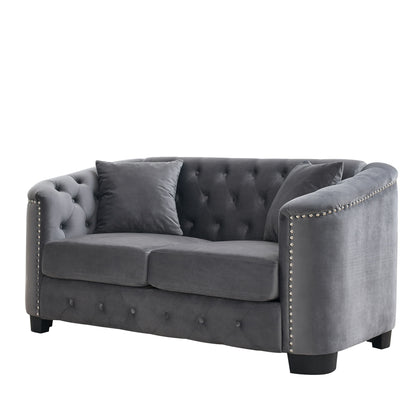 Modern Chesterfield Sofa With Tufted Backrest For Living Room Home Essentials