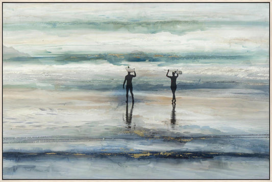 Surfer Stroll - 32" x 48" Framed Wall Art Classy Art