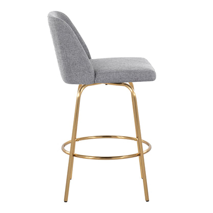 Toriano - Contemporary, Fixed Height Counter Stool With Swivel With Round Footrest (Set of 2) Lumi Source