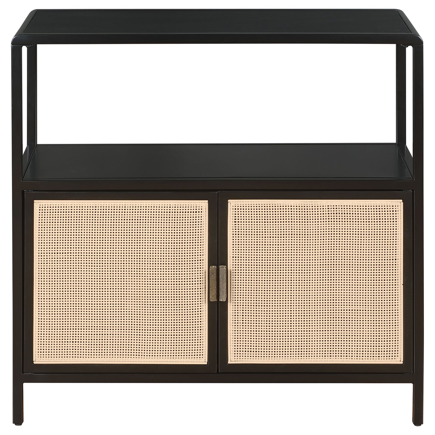 Amherst - 2-Door Radio Weave Cane Metal Accent Cabinet - Snoozhouse