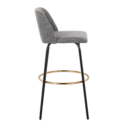 Toriano - Contemporary Fixed Height, Barstool With Swivel & Round Footrest (Set of 2) Lumi Source