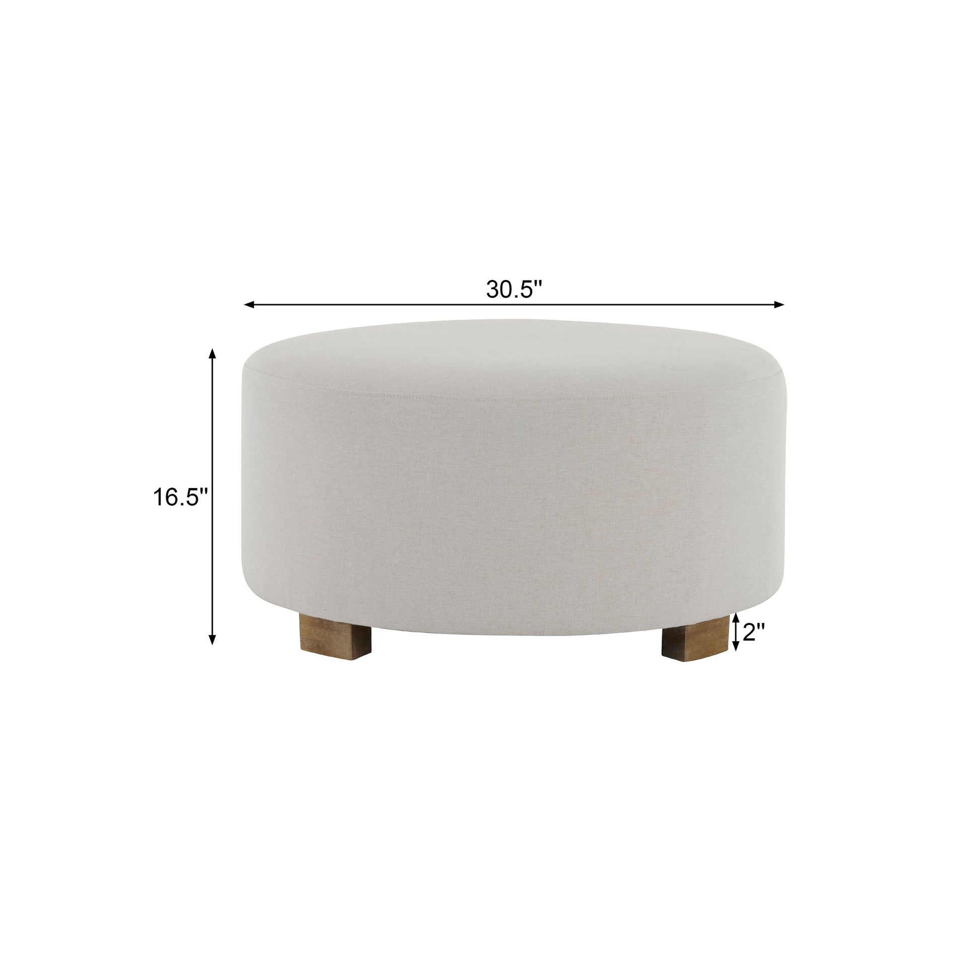 Round Ottoman, Minimalist Footstool - White Noble House