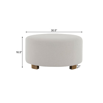 Round Ottoman, Minimalist Footstool - White Noble House
