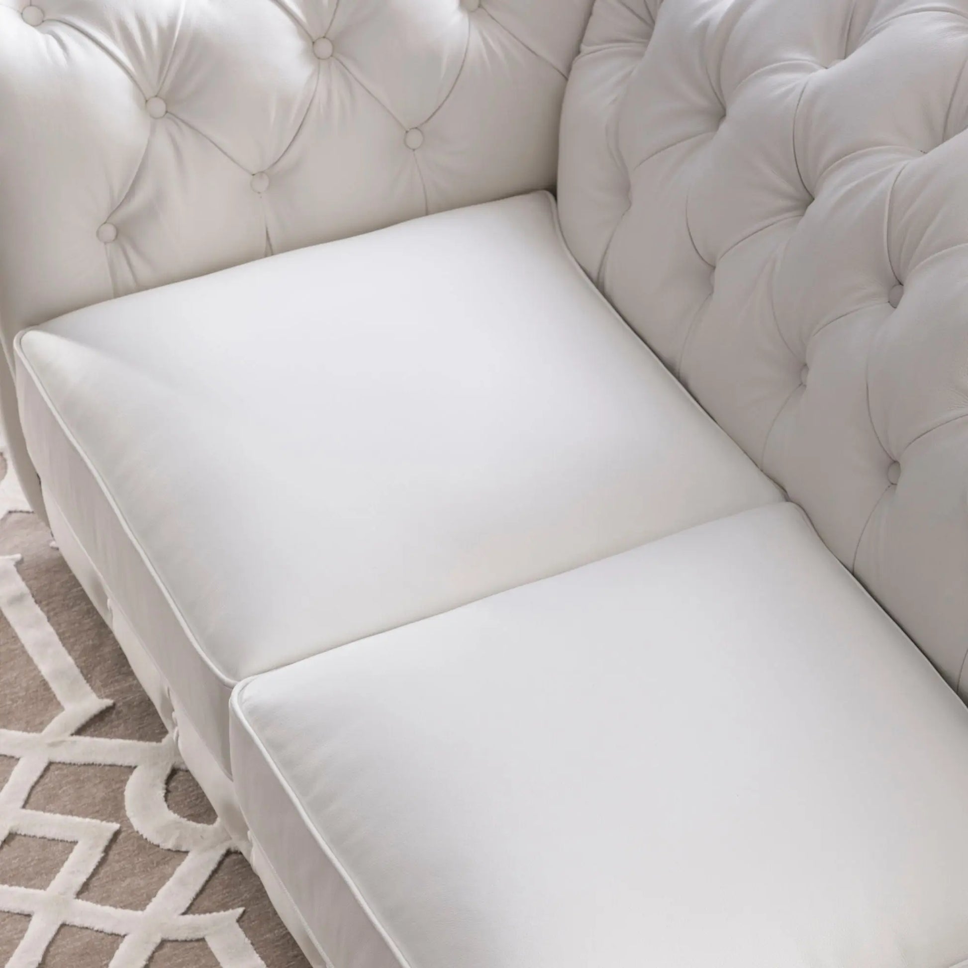 Traditional Tufted Leather Chesterfield Nailhead Sofa Nicelink
