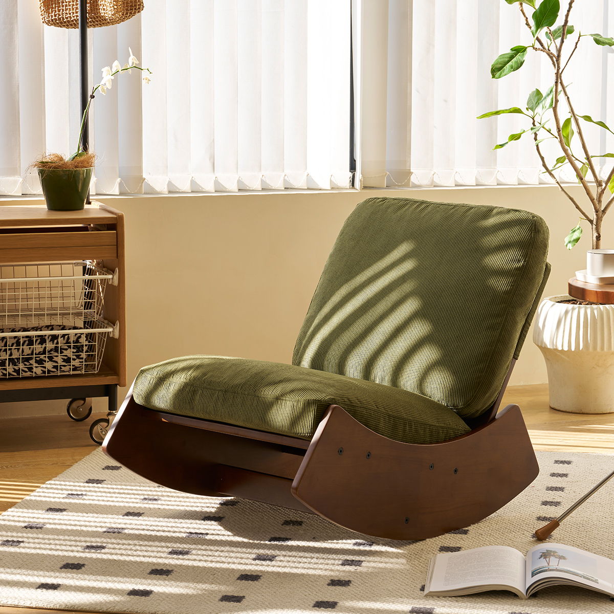 Comfortable High-Quality Upholstery Glider Rocking Chair Home Essentials