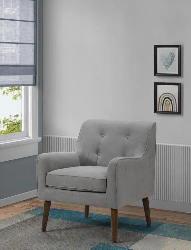 Ryder - Mid Century Modern Woven Fabric Tufted Armchair Lilola Home