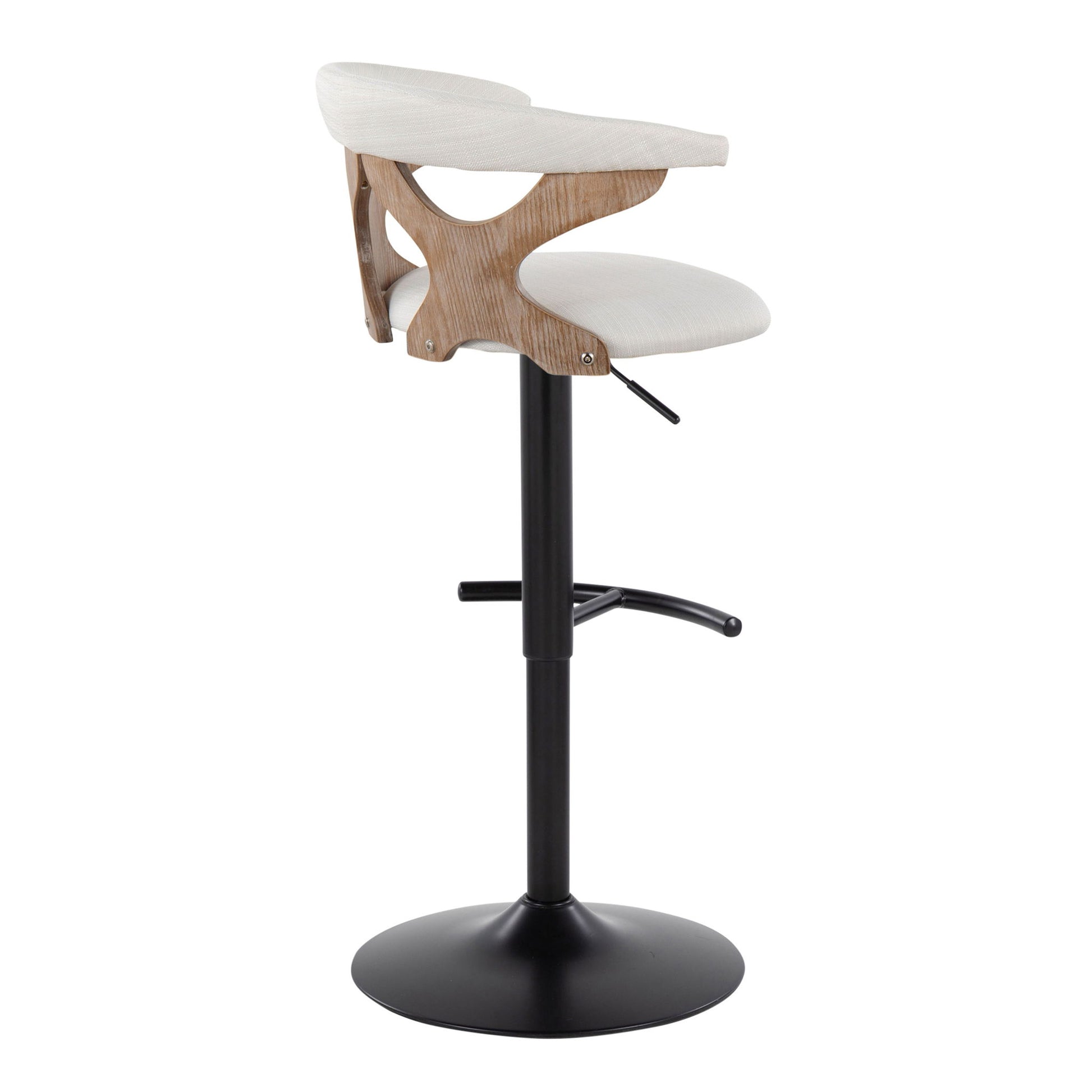 Gardenia - Contemporary Adjustable Barstool & Swivel With Rounded T Footrest (Set of 2) Lumi Source