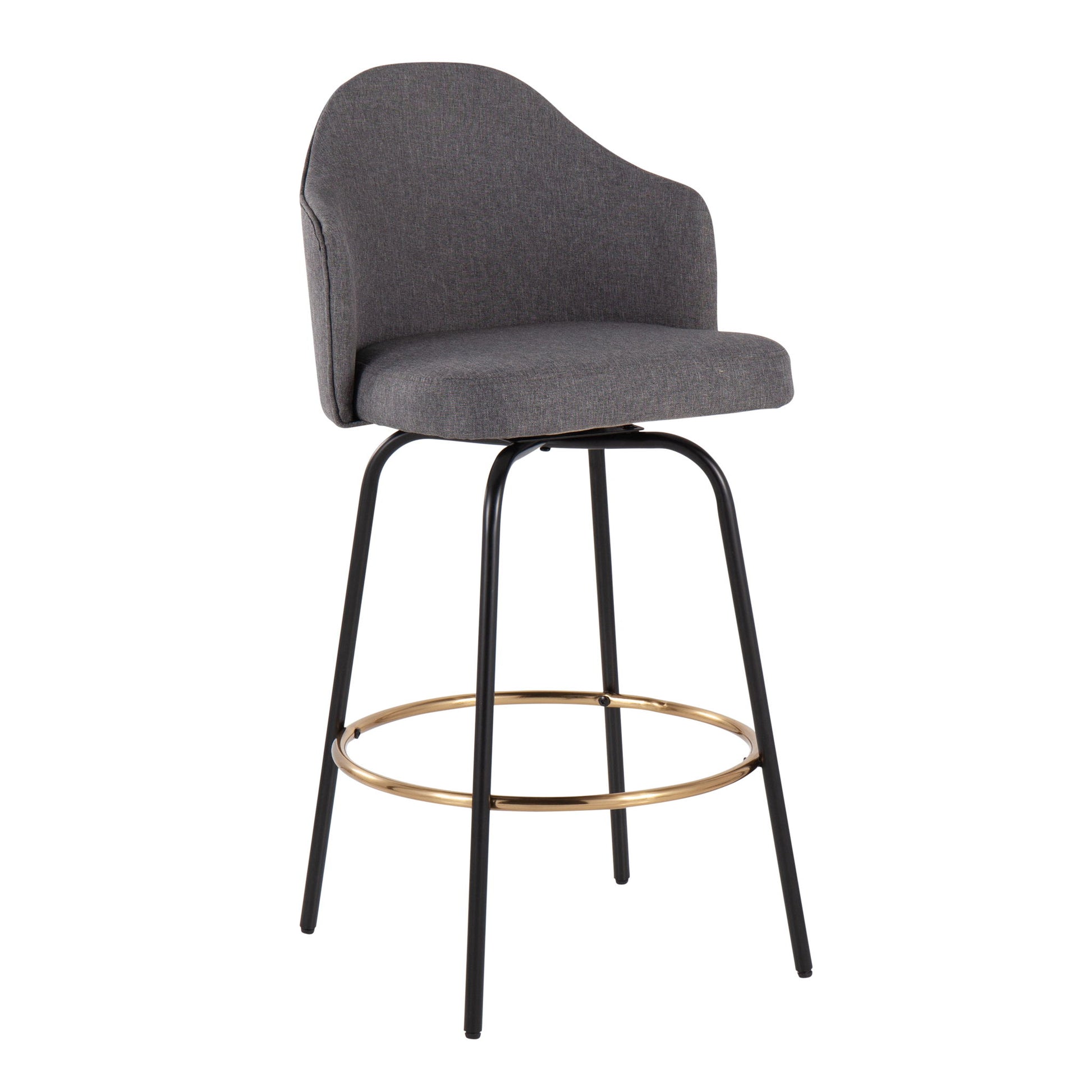 Ahoy - Contemporary Fixed Height Counter Stool Round Footrest (Set of 2) Lumi Source