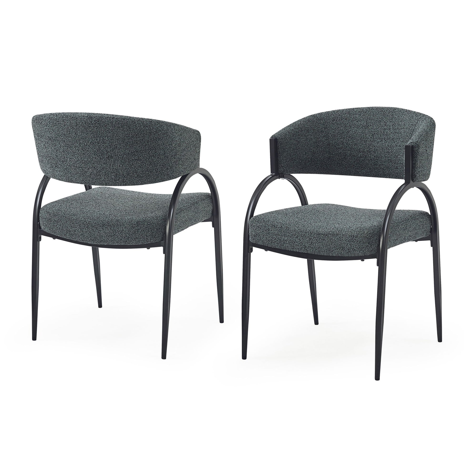Contemporary Upholstered Dining Chairs With Metal Legs (Set of 2) Noble House
