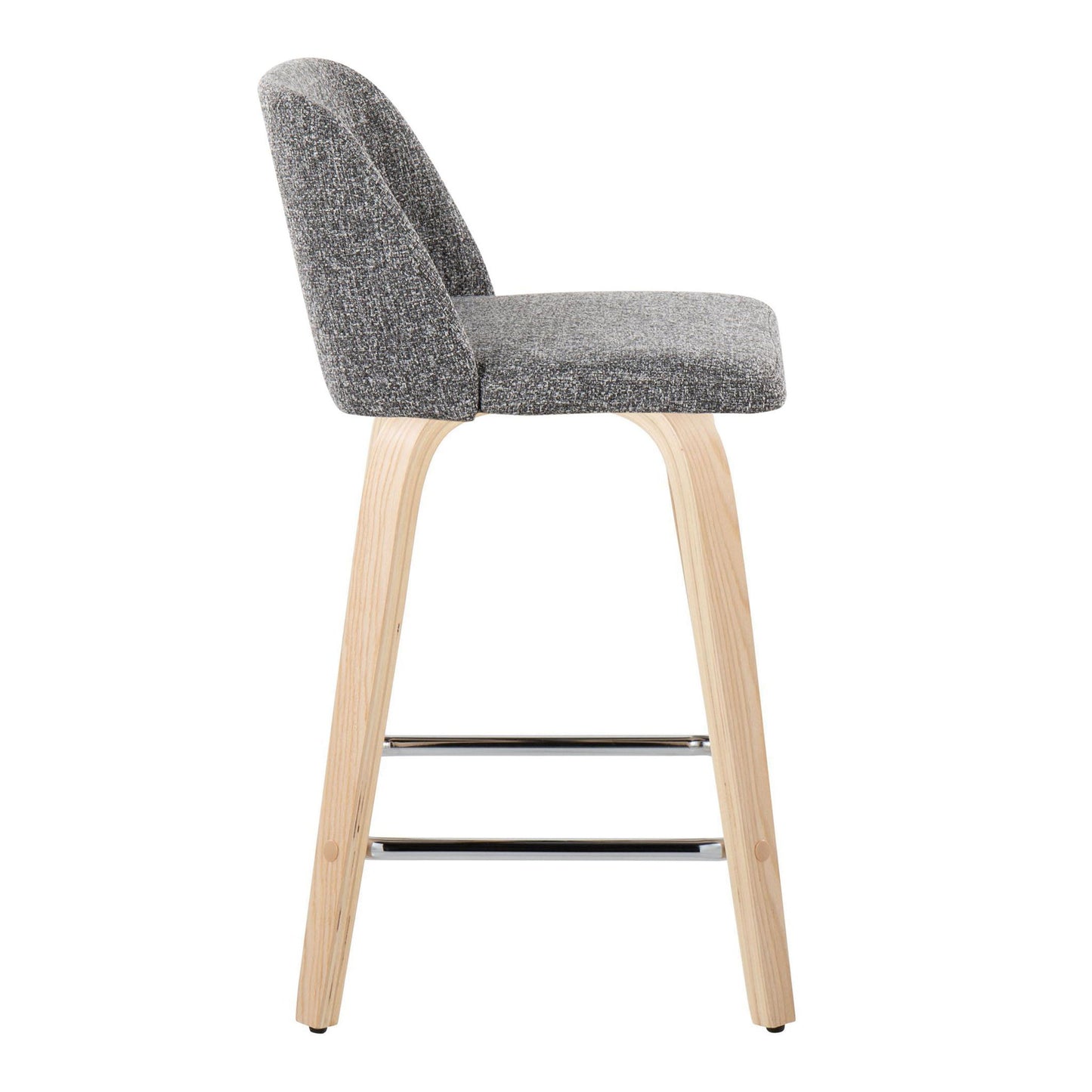 Toriano - Contemporary Fixed Height Counter Stool With Swivel With Square Footrest (Set of 2) Lumi Source