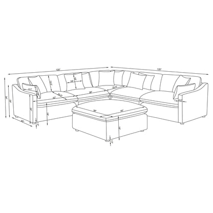 Greeley - 6 Piece Upholstered Modular Sectional Sofa - Ivory Furniture Max