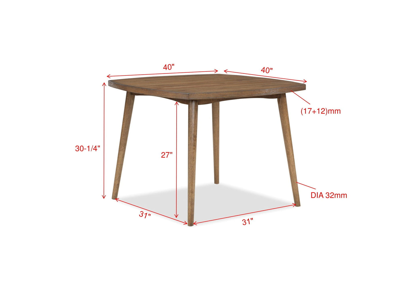 Weldon - 5 Piece Dining Room Set - Brown Crown Mark