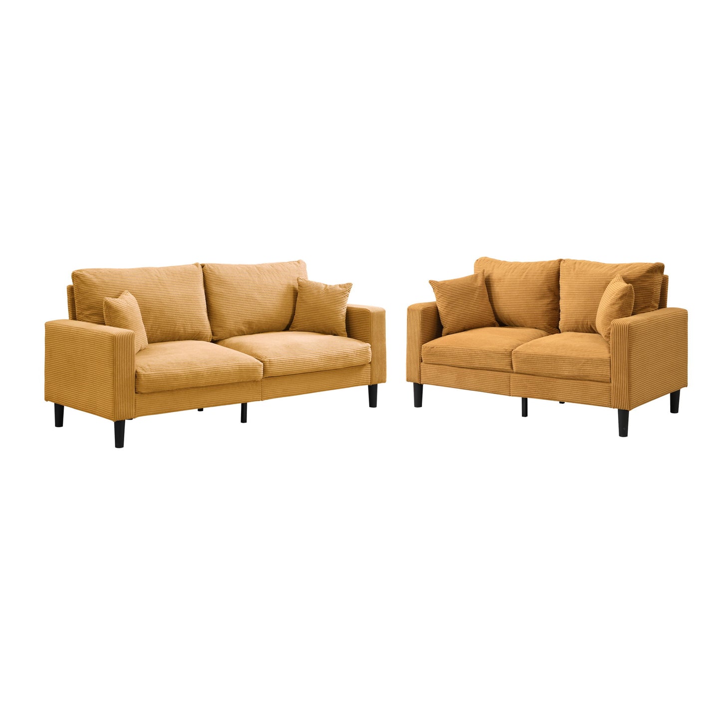 Modern Upholstered 2 Piece Sofa Set With 3 Seater And 2 Seater Home Essentials