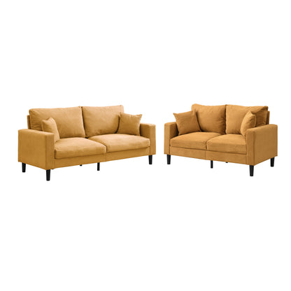 Modern Upholstered 2 Piece Sofa Set With 3 Seater And 2 Seater Home Essentials