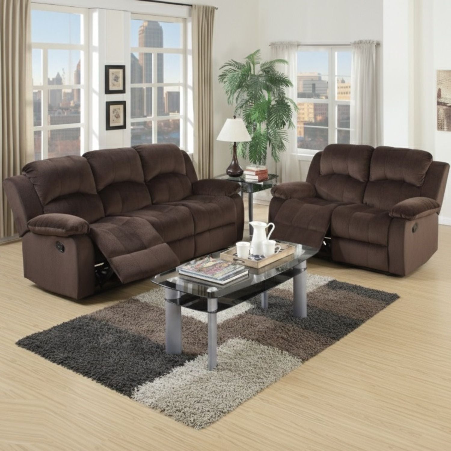 Modern Style Living Room Set With Reclining Home Essentials