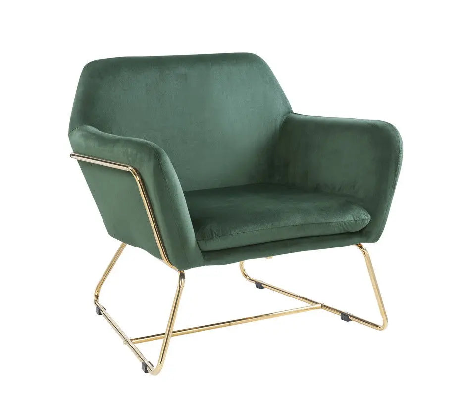 Keira - Velvet Accent Chair With Metal Base Lilola Home
