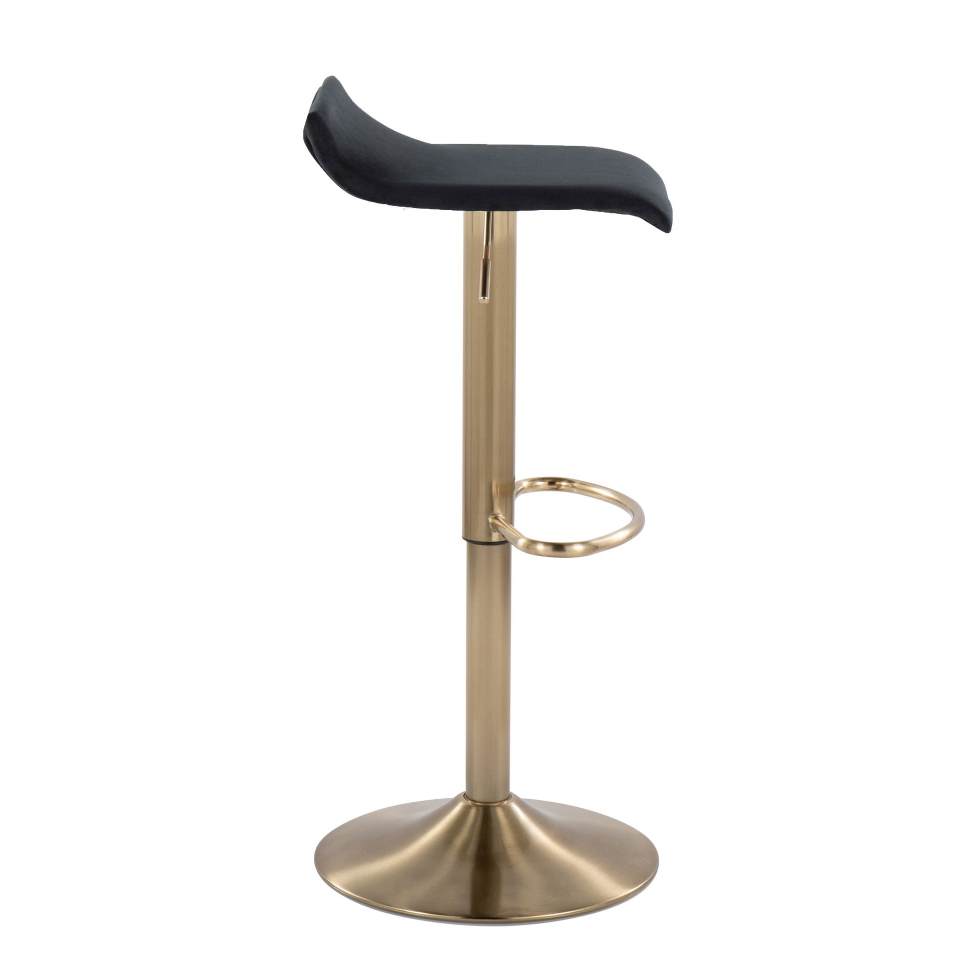 Ale - Contemporary Adjustable Height Barstool With Swivel With Oval Footrest (Set of 2) Lumi Source